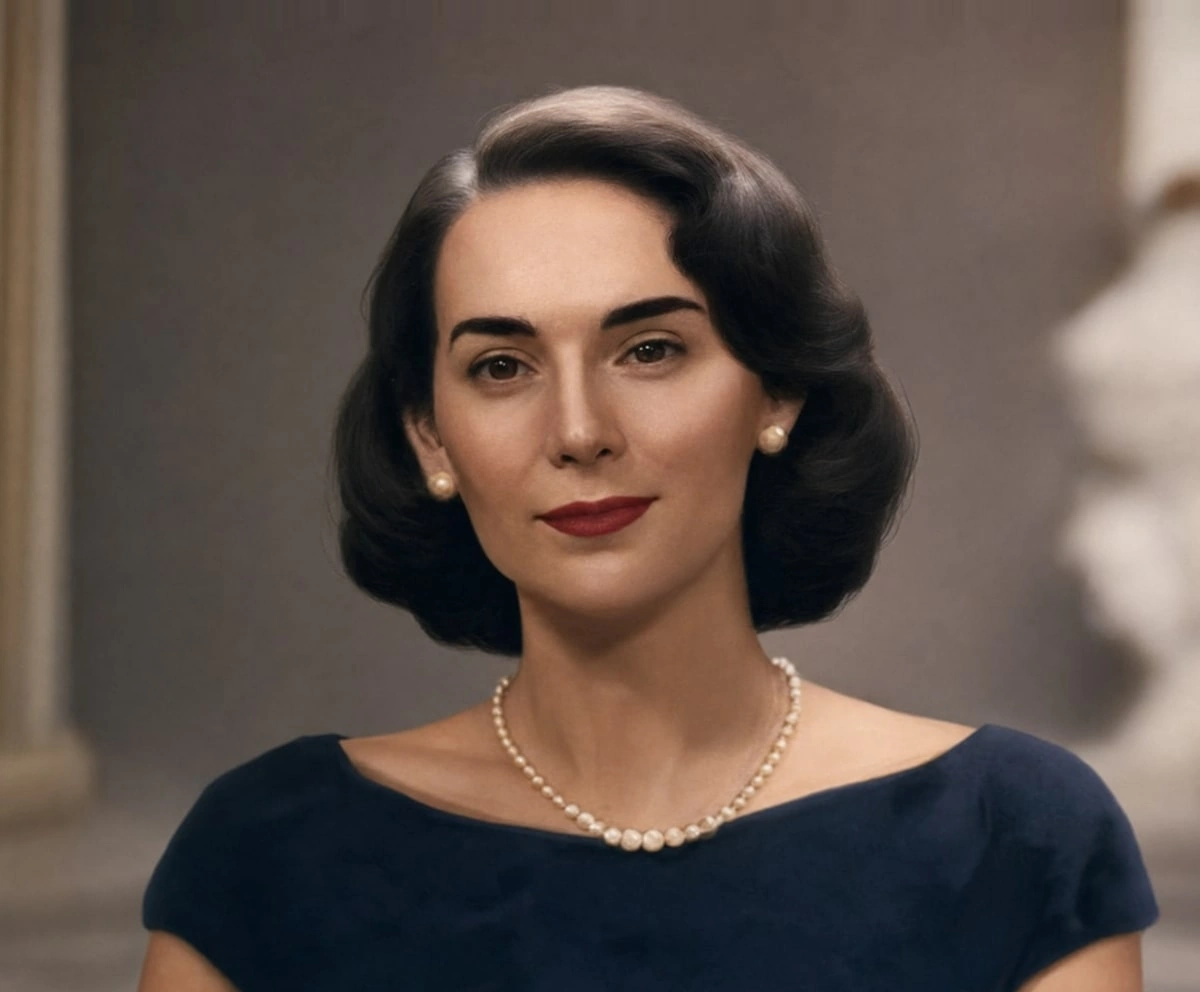 Photo of a woman restored and colorized with AI